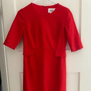 Seraphine Luxe Red Maternity dress with peplum accents - size 2